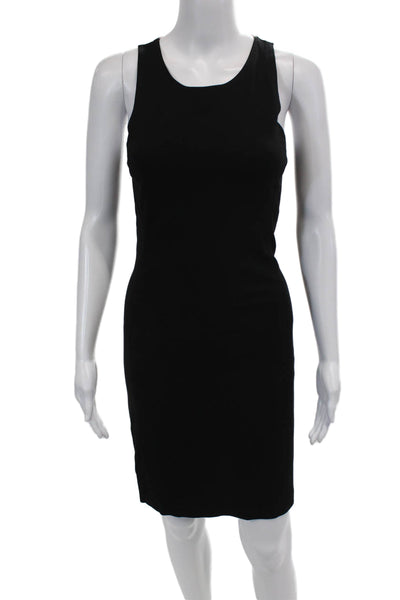 Theory Womens Sleeveless Zippered A-Line Knee Length Dress Black Size PP