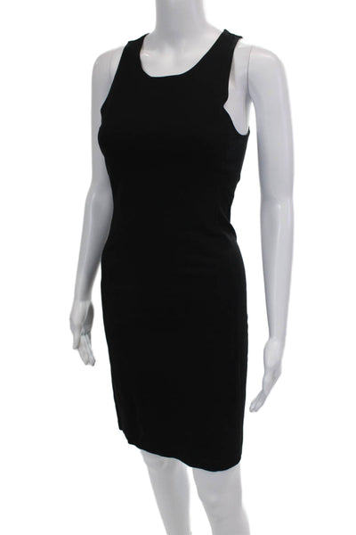 Theory Womens Sleeveless Zippered A-Line Knee Length Dress Black Size PP