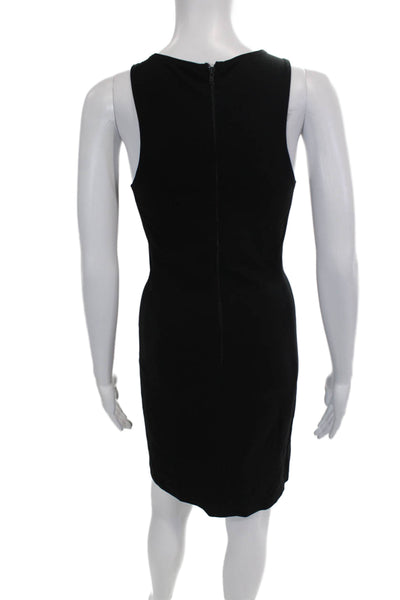 Theory Womens Sleeveless Zippered A-Line Knee Length Dress Black Size PP