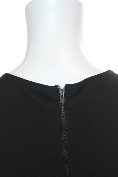 Theory Womens Sleeveless Zippered A-Line Knee Length Dress Black Size PP
