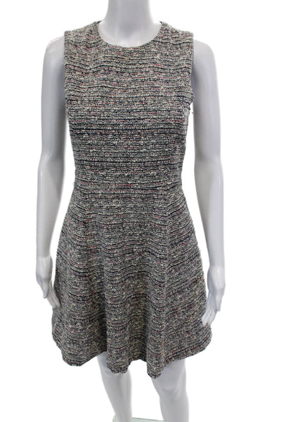 Theory Women's Round Neck Sleeveless Fit Flare Mini Dress Black Size 0