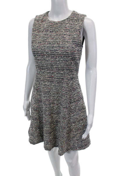 Theory Women's Round Neck Sleeveless Fit Flare Mini Dress Black Size 0