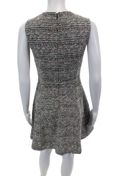 Theory Women's Round Neck Sleeveless Fit Flare Mini Dress Black Size 0