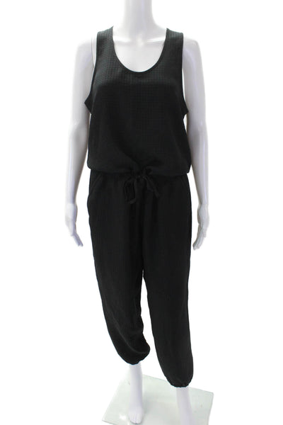 Theory Womens Sleeveless Scoop Neck Zip Lined Jumpsuit Black Size M