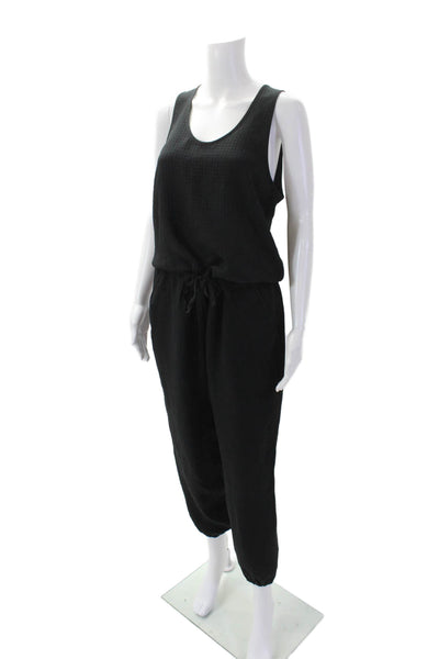 Theory Womens Sleeveless Scoop Neck Zip Lined Jumpsuit Black Size M