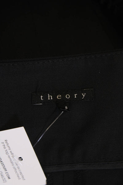 Theory Womens Textured Lined Tie Front Sleek Midi Dress Skirt Black Size M