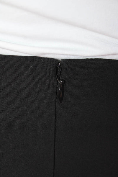 Theory Womens Wool Zip Slit Lined Pleated Pencil Skirt Black Size 08