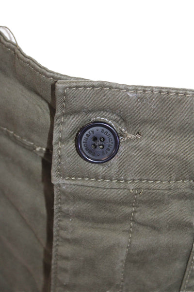 Sanctuary Womens Button Fly Mid Rise Straight Leg Twill Pants Green Size 27