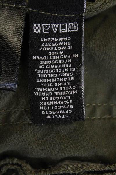Sanctuary Womens Button Fly Mid Rise Straight Leg Twill Pants Green Size 27