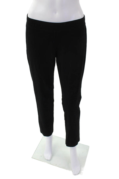 Eileen Fisher Womens Elastic Waistband Mid Rise Knit Pants Black Size Large
