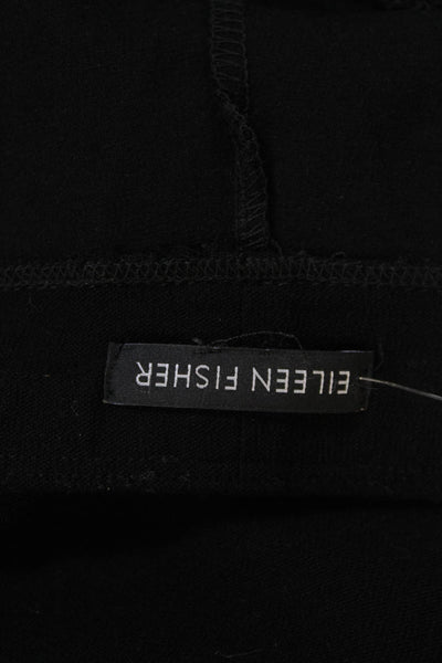 Eileen Fisher Womens Elastic Waistband Mid Rise Knit Pants Black Size Large