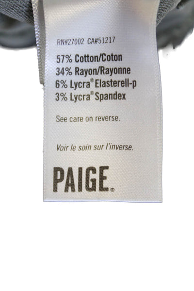 Paige Womens Zipper Fly Mid Rise Zip Ankle Cropped Pants Green Cotton Size 28