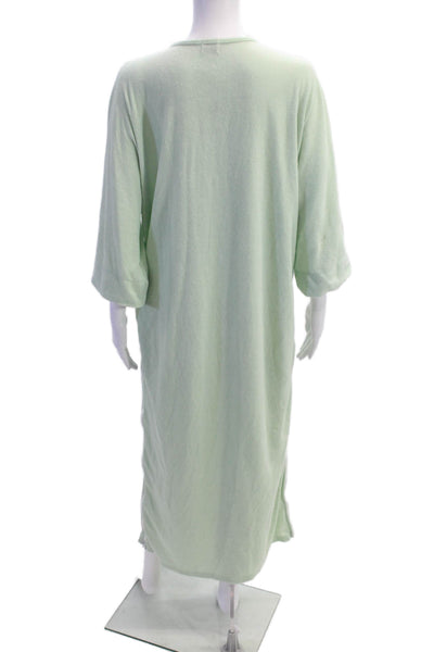 BLANK Womens Cotton Long Sleeve Lace Up Knit Sweater Dress Green Size M