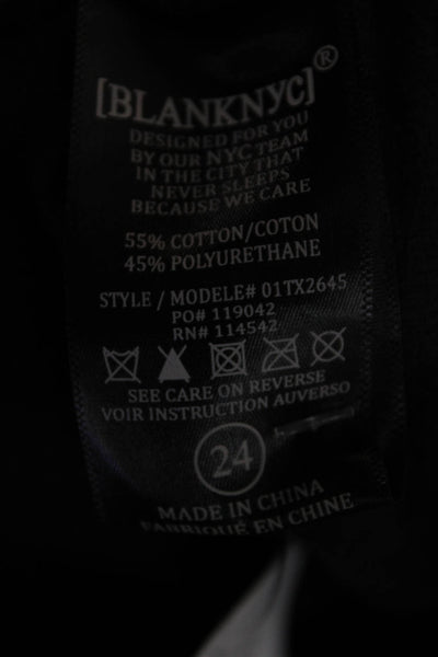 BLANKNYC Womens Faux Leather High Rise Drawstring Jogger Pants Black Size 24