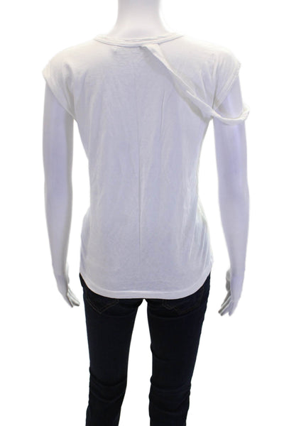 Helmut Lang Womens Sleeveless Crew Neck Tank Top White Cotton Size Small