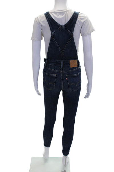 Levi's Womens Cotton Square Neck Sleeveless Skinny Denim Jumpsuit Blue Size 23