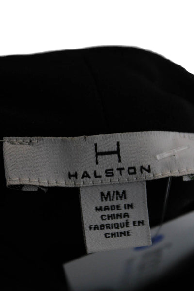 Halston Womens High Neck Cold Shoulder Long Sleeve Blouse Top Black Size Medium