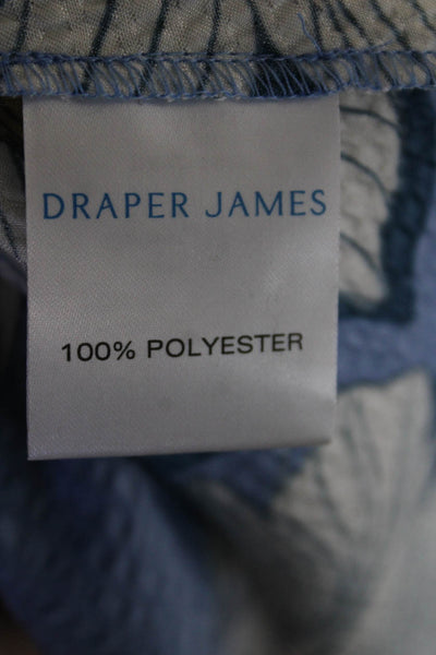 Draper James Womens Floral Ruffle V-Neck Short Sleeve Shift Dress Blue Size 2X