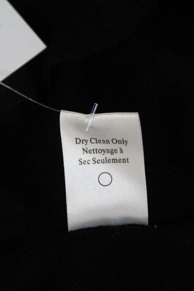 ALC Womens Merino Wool Short Sleeve Contrast Trim Knit Top Black Size XS