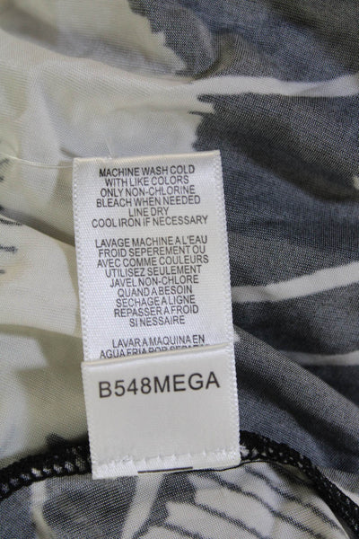 BCBGMAXAZRIA Womens Floral Tie Waist Halter Top Black Size XXS