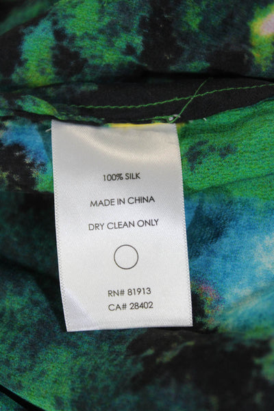 Tracy Reese Womens V Neck Ruffle Trim Tie waist Romper Multi Size 0