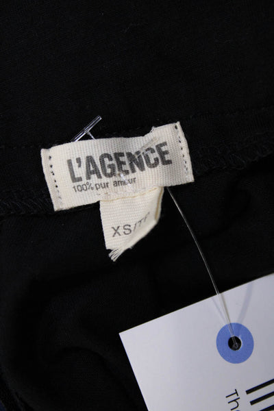 L'Agence Womens Multi Bedazzled High Neck Zip Back Blouse Top Black Size XS