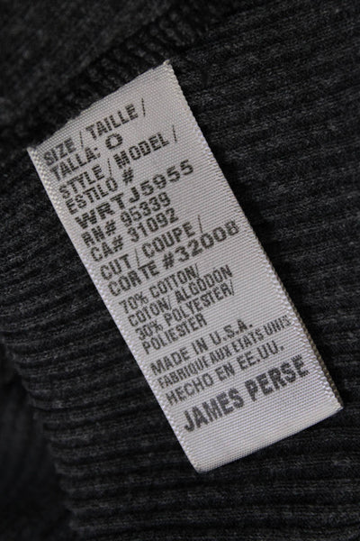 Standard James Perse Womens Cotton Ribbed Ruched Maxi Skirt Gray Size 0
