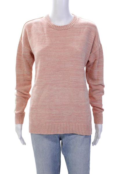The Upside Womens Organic Cotton Long Sleeve Pullover Sweater Pink Size XS