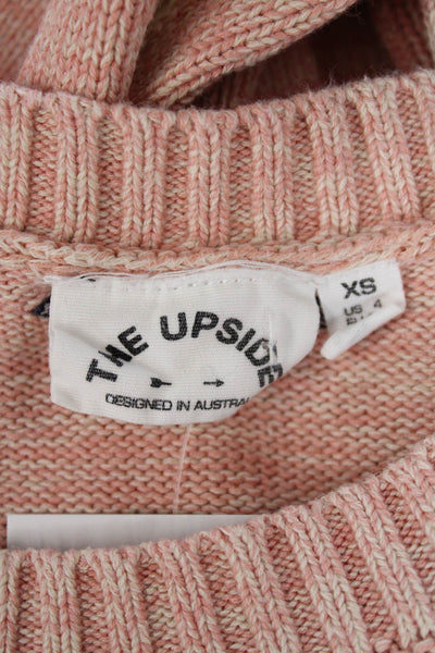 The Upside Womens Organic Cotton Long Sleeve Pullover Sweater Pink Size XS
