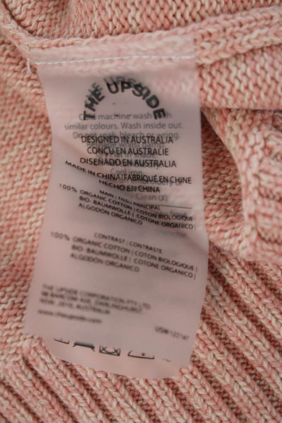 The Upside Womens Organic Cotton Long Sleeve Pullover Sweater Pink Size XS