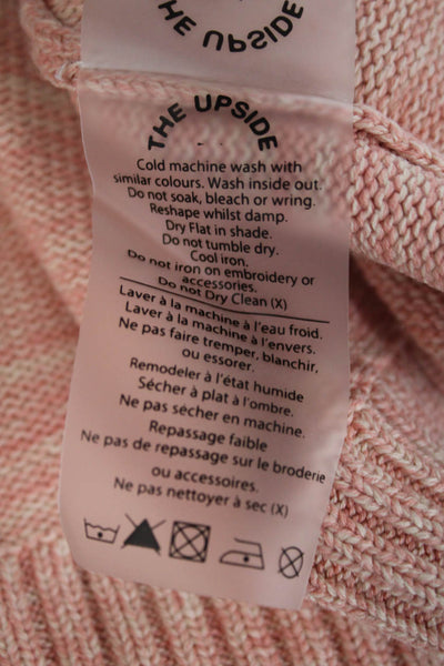 The Upside Womens Organic Cotton Long Sleeve Pullover Sweater Pink Size XS