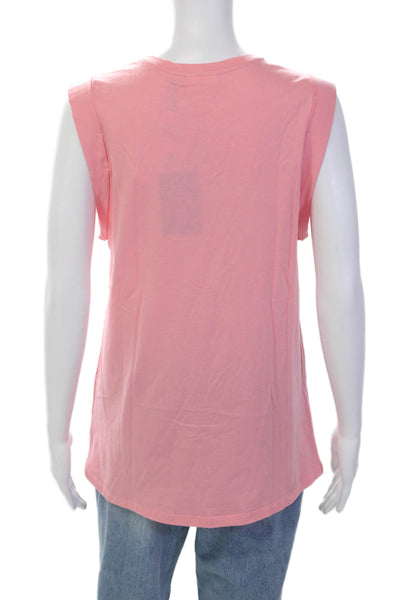 The Upside Womens Organic Cotton Graphic Sleeveless Tank Top Pink Size 6