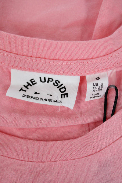 The Upside Womens Organic Cotton Graphic Sleeveless Tank Top Pink Size 6