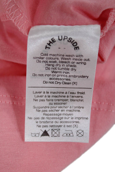 The Upside Womens Organic Cotton Graphic Sleeveless Tank Top Pink Size 6