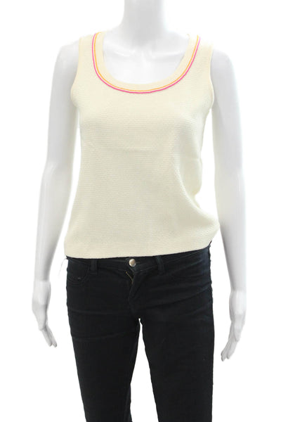 St. John Sport By Marie Gray Women's Scoop Neck Knit Tank Top Beige Size P