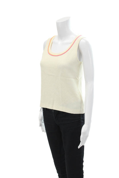 St. John Sport By Marie Gray Women's Scoop Neck Knit Tank Top Beige Size P