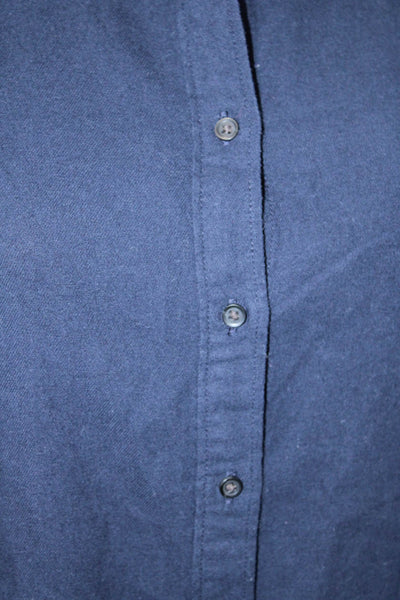 Uniqlo Women's Collared Long Sleeves Button Down Shirt Navy Blue Size XS