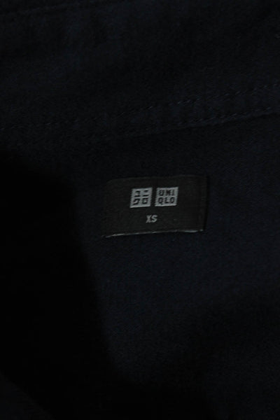 Uniqlo Women's Collared Long Sleeves Button Down Shirt Navy Blue Size XS