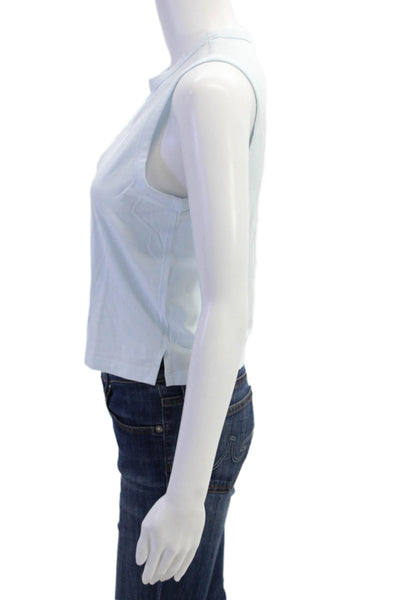 LululemonWomens Cotton Casual Crew Neck Sleeveless Crop Top Light Blue Size M