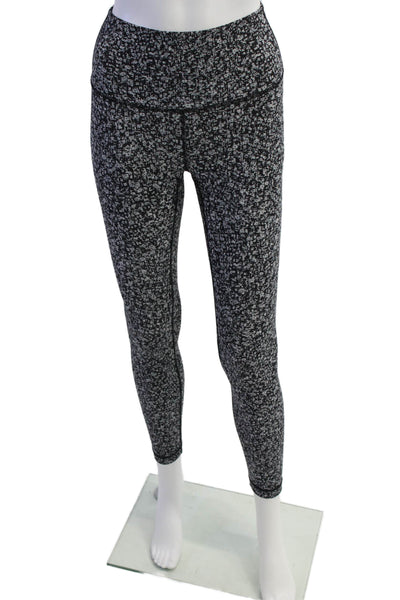 Lululemon Womens High Waisted Floral Athletic Leggings Dark Gray Size XS