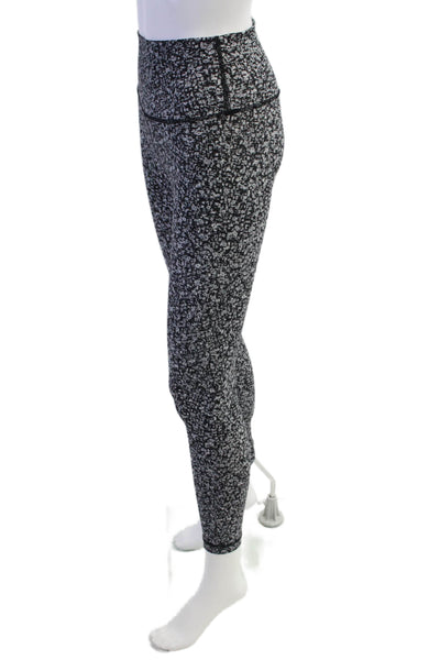 Lululemon Womens High Waisted Floral Athletic Leggings Dark Gray Size XS
