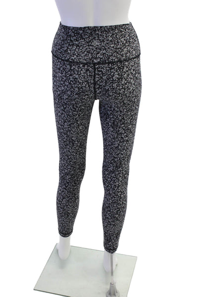 Lululemon Womens High Waisted Floral Athletic Leggings Dark Gray Size XS