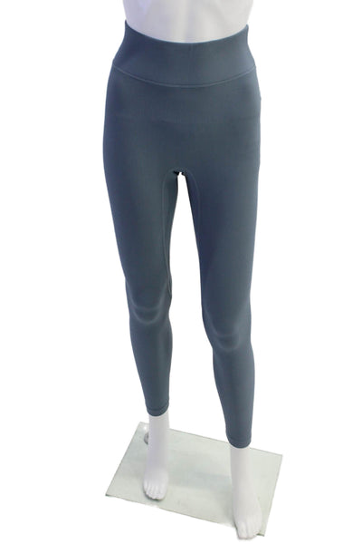 All Access Womens Ribbed High Waisted Athletic Leggings Light Blue Size XS