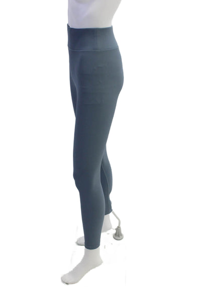 All Access Womens Ribbed High Waisted Athletic Leggings Light Blue Size XS