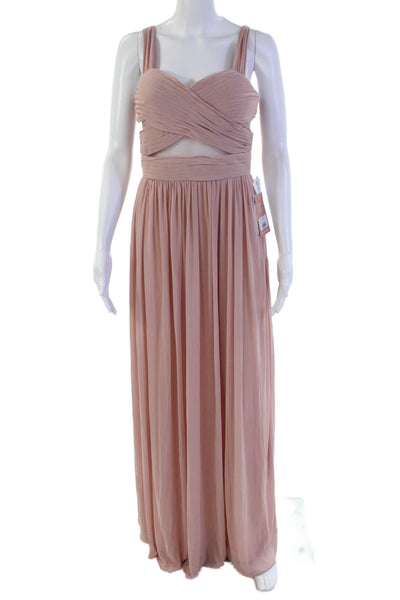 Birdy Grey Womens Pleated Detail Sheer Panel Empire Waist Dress Pink Size S