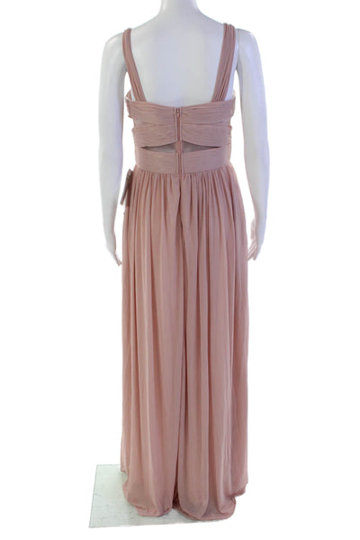 Birdy Grey Womens Pleated Detail Sheer Panel Empire Waist Dress Pink Size S