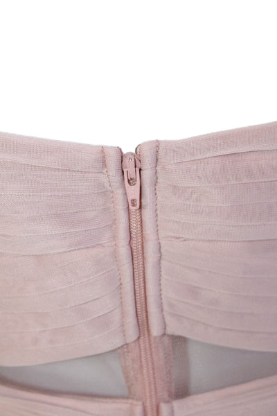 Birdy Grey Womens Pleated Detail Sheer Panel Empire Waist Dress Pink Size S