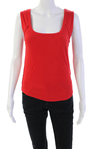 We The Free Womens Ribbed Sleeveless Pullover Tank Top Red Cotton Size Small