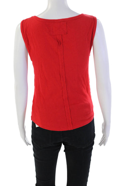 We The Free Womens Ribbed Sleeveless Pullover Tank Top Red Cotton Size Small