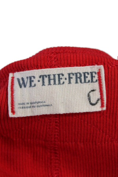We The Free Womens Ribbed Sleeveless Pullover Tank Top Red Cotton Size Small